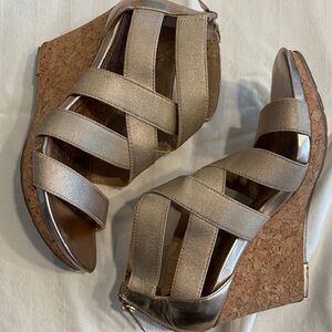 Kenneth Cole Reaction Gold Wedge Sandals